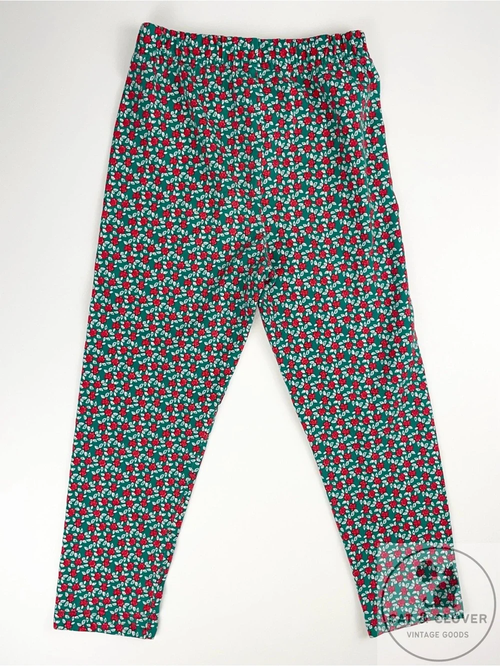 Gymboree 90s Rainbow Tag Rosebuds Floral Girl Red Green Leggings Large